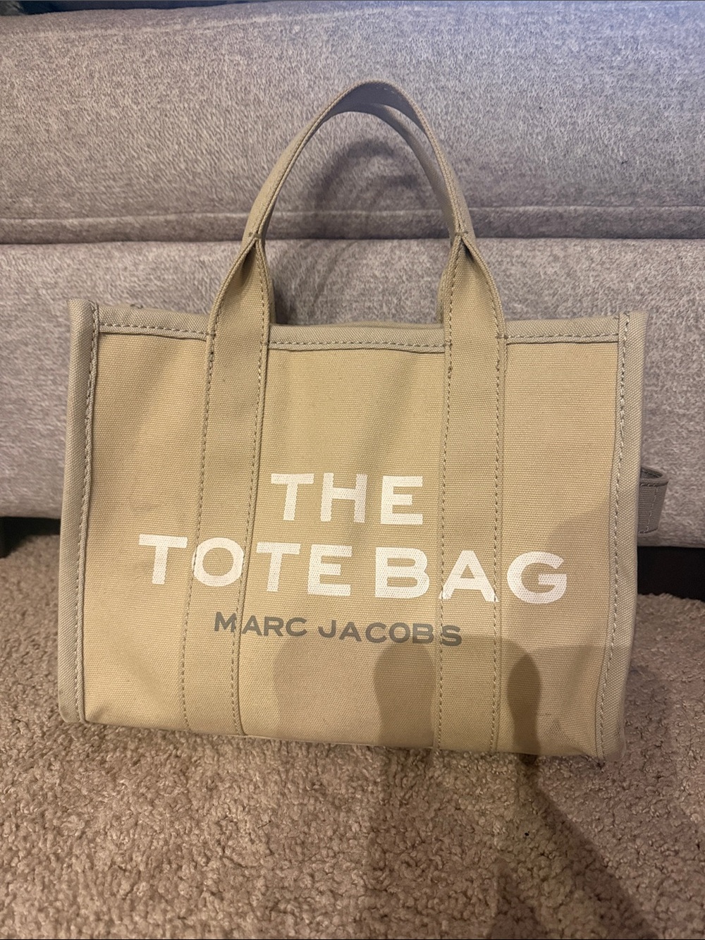 Marc Jacobs Canvas The Tote Bag in Beige and White Logo